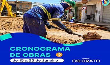 Cronograma de obras da ambiental Crato tem continuidade no município  e beneficiarão 1200 pessoas