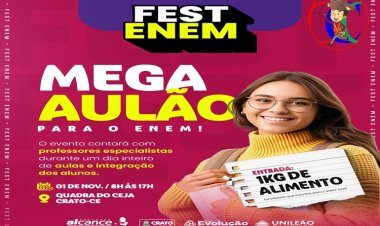 Câmara do Crato promove mega aulão preparatório para o Enem 2025